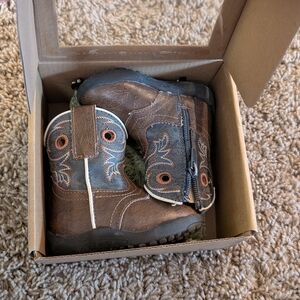 Roper Brown and Blue Kids Boots